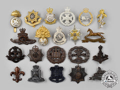 United Kingdom. A Lot Of Twenty-One Regimental Officer's Cap Badges