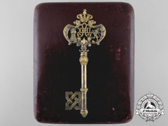 A King Alfonso Xiii Court/Privy Chamber Key, Cased