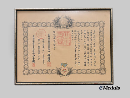 japan,_empire._an_award_document_for_the_order_of_the_sacred_treasure,_fourth_class_e_medals__w8651_2