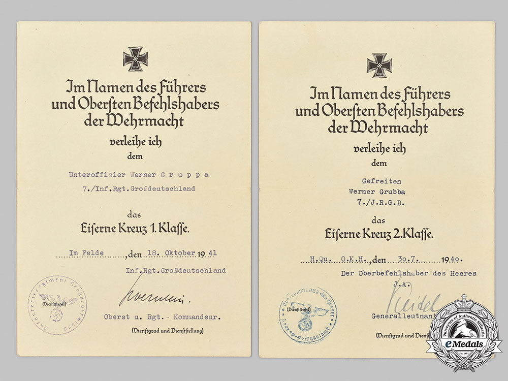 germany,_heer._a_lot_of_award_documents_to_werner_grubba,_infantry_regiment_großdeutschland_73_m21_mnc6461