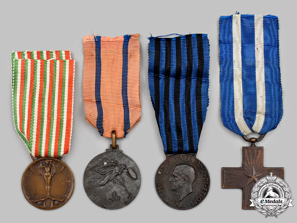 italy,_kingdom._four_campaign_medals&_awards_84_m21_mnc6893_1