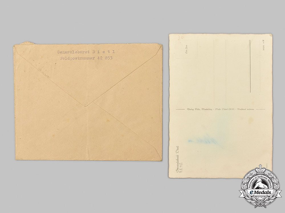 germany,_heer._a_wartime_signed_photo_of_generaloberst_eduard_dietl,_with_feldpost_letter_to_recipient_91_m21_mnc7695