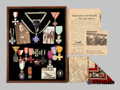 Germany, Imperial. A Unique "Red Baron", Manfred von Richthofen Award Display, with Authentic and Exhibition Decorations