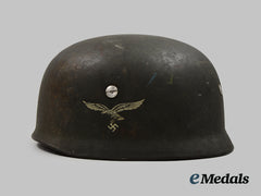 Germany, Luftwaffe. A Rare Fallschirmjäger M38 Steel Helmet, Single Decal Version, by Eisenhüttenwerke Thale