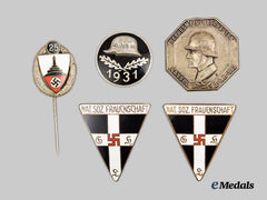 Germany, Third Reich. A Grouping of Five Membership and Supporter’s Badges and Stick Pins