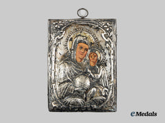 Russia, Imperial. An Icon of Christ and the Theotokos, c. 1910