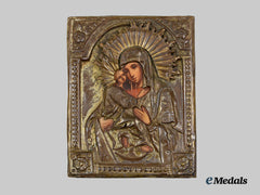 Russia, Imperial. An Icon of the Mother of God of Vladimir, c. 1910