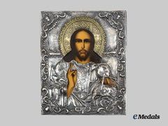 Russia, Imperial. An Icon of Christ Pantocrator, c. 1900