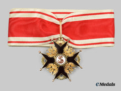 Russia, Imperial. A Superb Order of St. Stanislaus, II Class Cross in Gold, Black Enameled Version c. 1863