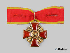 Russia, Imperial. A Rare Order of St. Anna, III Class Cross for Non-Christians in Gold, by Eduard