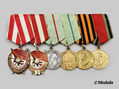 Russia, Soviet Union. A Red Banner Medal Bar for a Second World War Combatant and Partisan