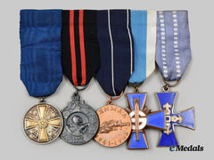 Finland, Republic. A Second War Medal Bar with Five Medals, Awards, and Decorations
