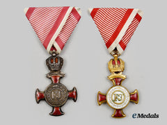Austria, Empire. A Lot of Two Merit Crosses “1849” with Rudolph’s Crowns, Third Period (1914-1918), c. 1918
