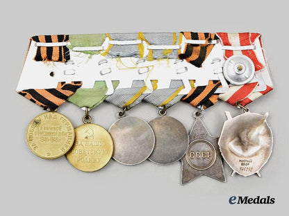 russia,_soviet_union._a_second_war_medal_bar_group_of_six_medals,_awards,_and_decorations__a_i1_3793