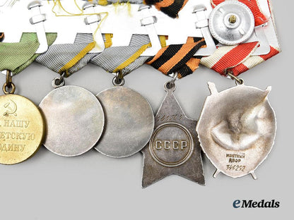 russia,_soviet_union._a_second_war_medal_bar_group_of_six_medals,_awards,_and_decorations__a_i1_3799
