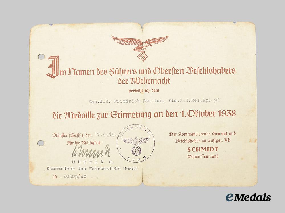 germany,_luftwaffe._a_sudetenland_medal,_with_case,_award_documents,_and_photographs_to_kanonier_friedrich_pannier__a_i1_6150