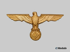 Germany, Kriegsmarine. A Mint First Pattern Officer’s Pith Helmet Eagle Insignia, by Gustav Brehmer