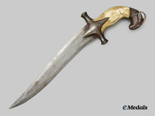 india,_late_mughal_dynasty._an_early19th_century_hand_forged_damascus_goat_khanjar__a_i1_6842
