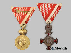 Austria, Imperial. A Merit Cross “1849” and Military Merit Medal Lot