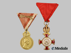 Austria, Imperial. A Merit Cross “1849” and a Military Merit Medal