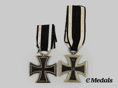 Germany, Imperial. A Pair of Iron Crosses II Class