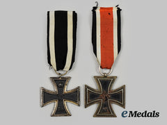 Germany, Imperial; Germany, Wehrmacht. A Pair of Iron Crosses II Class
