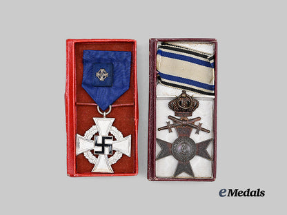 Germany, Imperial; Third Reich. A Pair of Cased Awards for Military and Civil Service