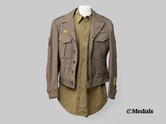 United States. A Third Division Eisenhower Jacket with M1937 General Service Shirt