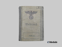 Germany, Luftwaffe. A Wehrpaß to Georg Verhonik, Luftwaffe Transportation Unit and Double World War Veteran
