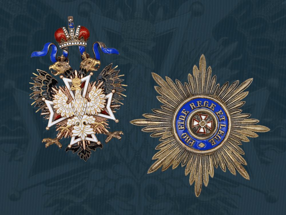 russia,_imperial._a_superb_order_of_the_white_eagle,_grand_cross_set_by_keibel,_in_gold,_awarded_to_field_marshal_the_lord_grenfall,_king’s_royal_rifle_corps:_commander-in-_chief_of_the_egyptian_army,_a_d_c_to_queen_victoria,_governor_of_malta__e_u24346