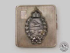 Germany, Imperial. A Prussian Pilot’s Badge Commemorative Cigarette Case