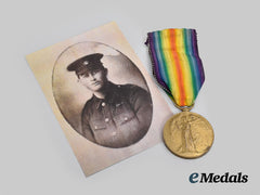 Canada, Dominion. A Victory Medal to Pte Brent, Royal Newfoundland Regiment, Killed at Beaumont Hamel, 1916