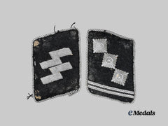 Germany, SS. A Set of Waffen-SS Collar Tabs for an SS-Obersturmführer, Battlefield Retrieval