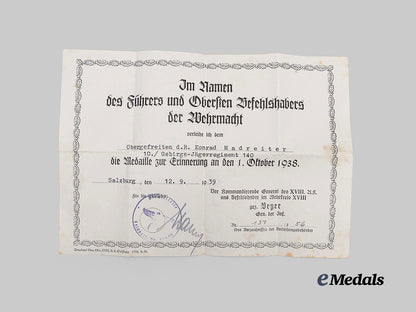 germany,_third_reich._a_sudetenland_medal,_with_award_document_to_obergefreiter_konrad_madreiter_e_medals__g62856_9
