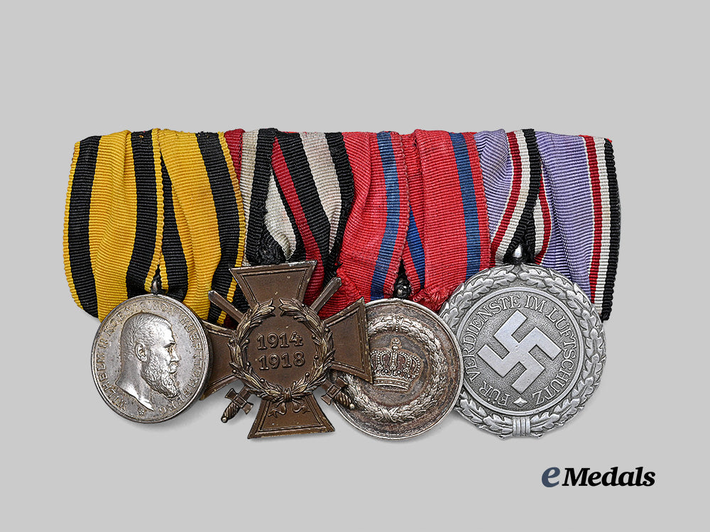 Germany, Third Reich. A Medal Bar for First World War Combat and Air Defence, with Ribbon Bar