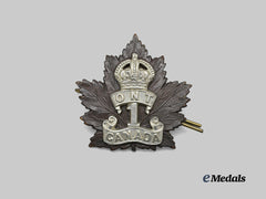 Canada, CEF. A 1st Infantry Battalion "Ontario Regiment" Cap Badge, by Hicks & Sons
