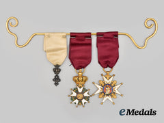 France, Second Restoration. A Beautiful Set of Three French Decorations, in Gold, c.1820