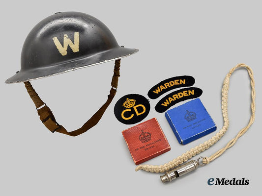 united_kingdom._a_second_war_air_raid_precaution_warden_helmet_with_whistle_and_uniform_accompaniments___m_n_c0001---_copy