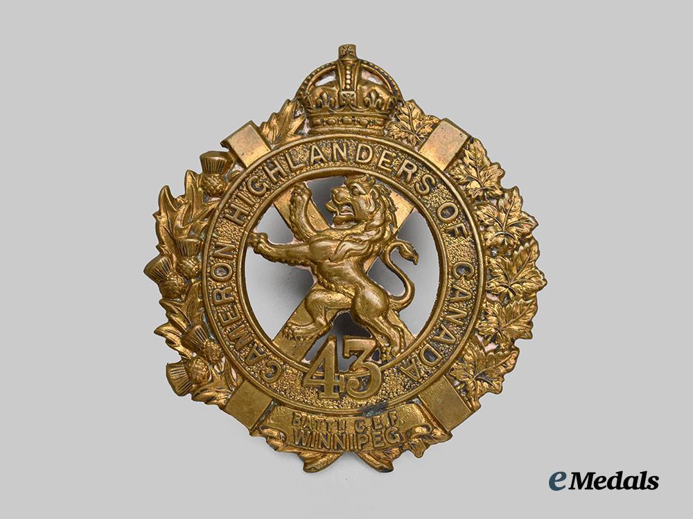canada,_c_e_f._a43rd_infantry_battalion"_cameron_highlanders"_glengarry_badge,_type_i_i_i_with_large"43"_on_circle_and"_batt'n_c._e._f._winnipeg"___m_n_c0032