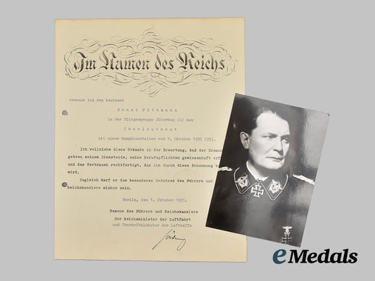 germany,_luftwaffe._a_rangdienstalter_notice_to_obertleutnant_ernst_püttmann,_with_hermann_göring_signature___m_n_c0042