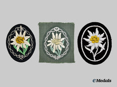 Germany, Wehrmacht. A Lot of Gebirgsjäger Sleeve Insignia, Heer and Waffen-SS Issue