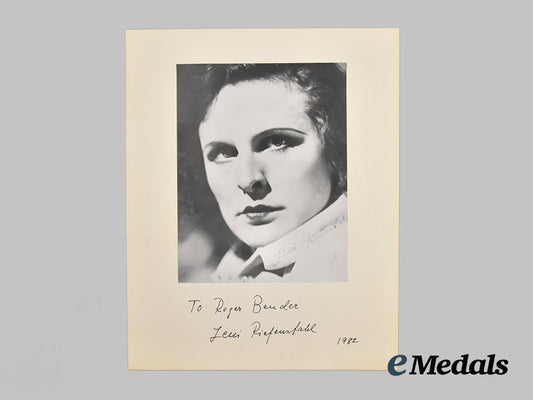 germany,_third_reich._a_post-_war_signed_portrait_of_legendary_director_leni_riefenstahl,_dedicated_to_roger_j._bender___m_n_c0047