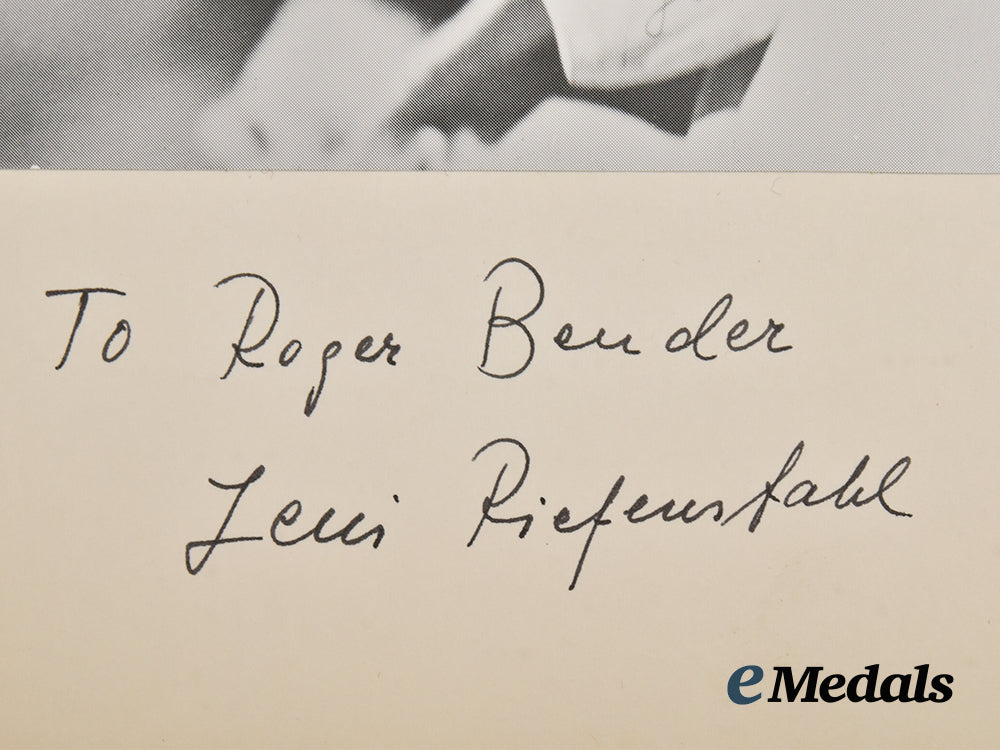 germany,_third_reich._a_post-_war_signed_portrait_of_legendary_director_leni_riefenstahl,_dedicated_to_roger_j._bender___m_n_c0049