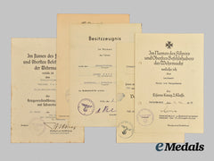 Germany, Wehrmacht. A Mixed Lot of Award Documents