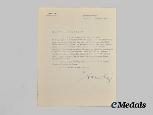 germany,_kriegsmarine._a_post-_war_signed_letter_from_großadmiral_karl_dönitz___m_n_c0076