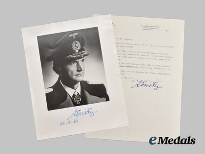 germany,_kriegsmarine._a_post-_war_signed_photo_of_großadmiral_karl_dönitz,_with_letter_to_roger_j._bender___m_n_c0079
