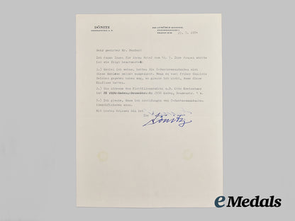 germany,_kriegsmarine._a_post-_war_signed_photo_of_großadmiral_karl_dönitz,_with_letter_to_roger_j._bender___m_n_c0083