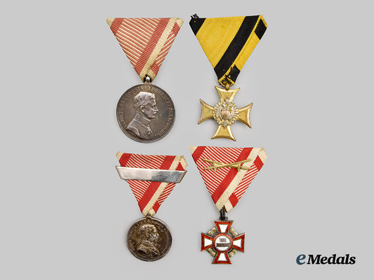 austria,_empire._a_lot_of_four_austro-_hungarian_medals,_awards,_and_decorations___m_n_c0154