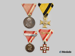 Austria, Empire. A Lot of Four Austro-Hungarian Medals, Awards, and Decorations