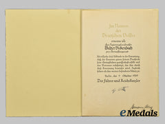 Germany, Third Reich. A Promotion Document to Government Land Surveyor Walter Bickenbach, with Hermann Göring Signature
